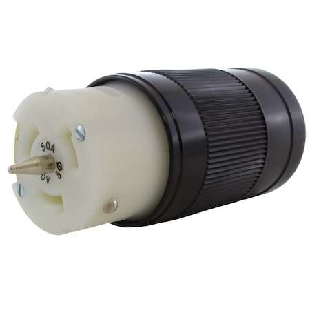 Ac Works Locking Connector, Non-NEMA, 50 A, 480V AC, Three Phase, 3 Pole, Screw Terminals, Black CS8164